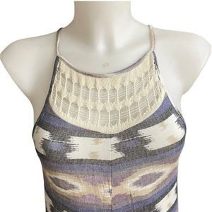 Lucky Brand crochet halter maxi dress